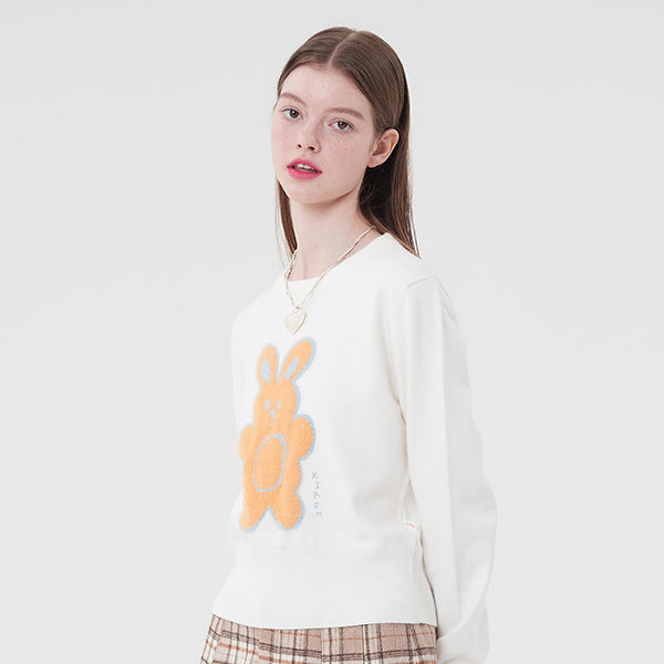 ウィティーバニーフラットニット／WITTY BUNNY FLAT KNIT [IVORY] – 60