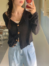 [MADE] Hug Summer Bookle Mesh Cropped Knitwear Cardigan (3 colors)