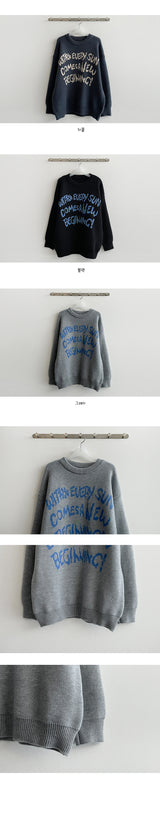 Uni Hip Color Lettering Knitwear