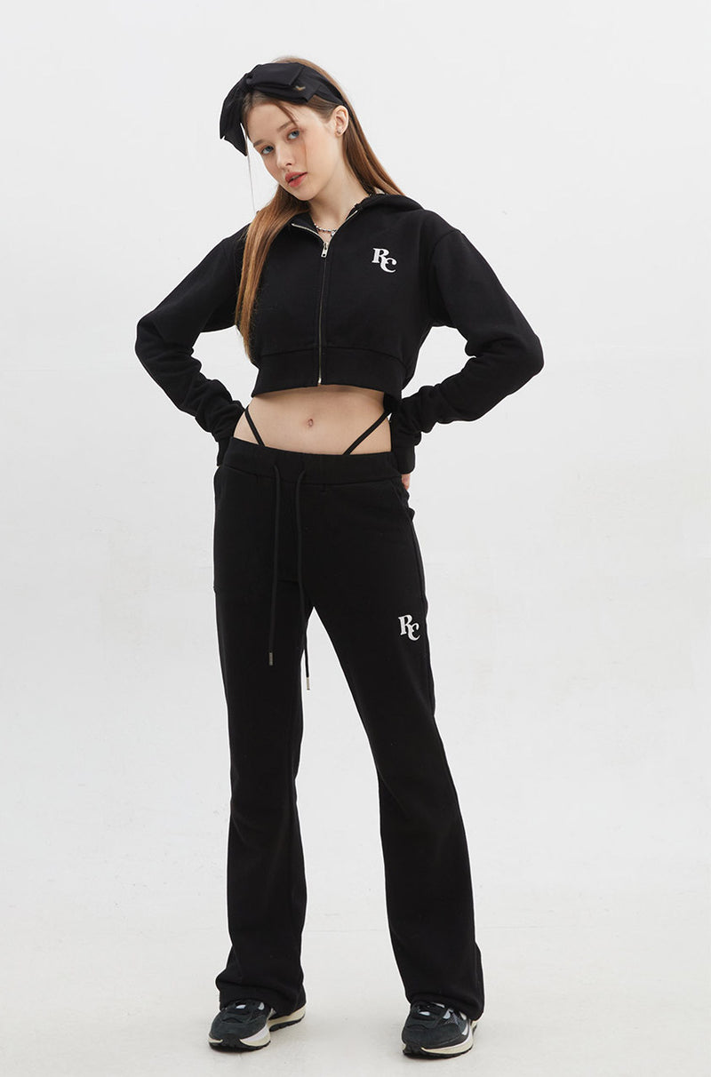 クロップフーディージップアップ / RC Crop Hoodie Zip-up - Black