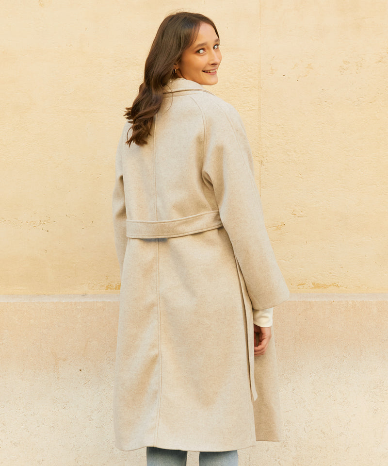 ウールブレンドローブコート/RCH wool blended robe coat light gray