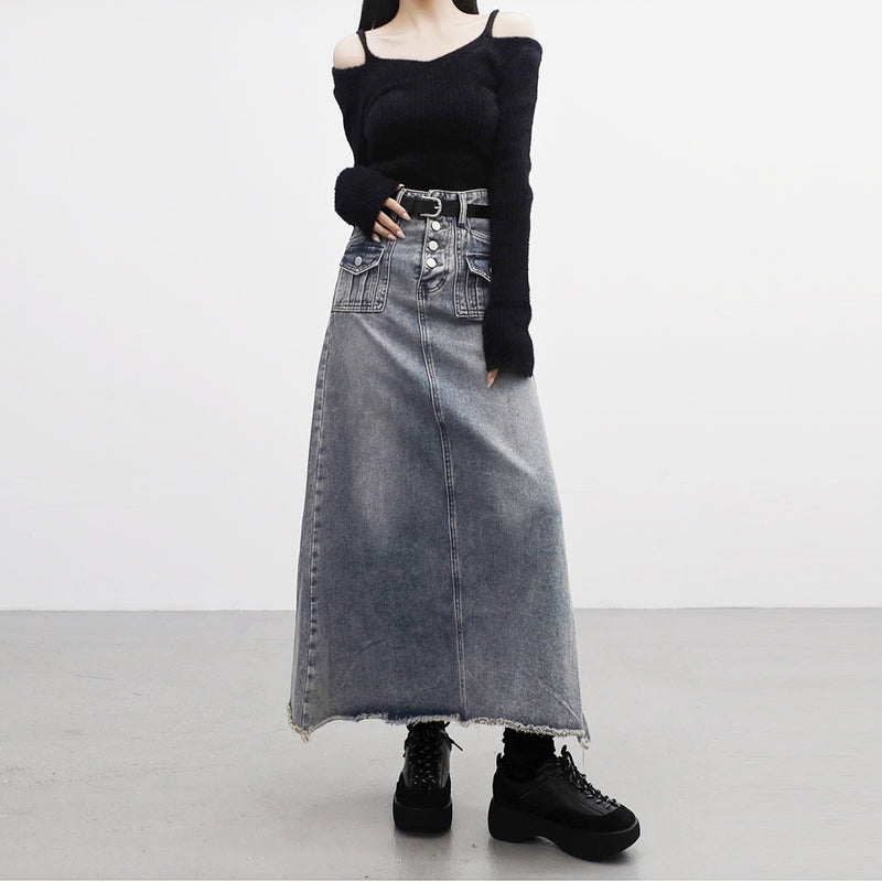 Lemon Pocket Denim Skirt (belt Set)NONCODE/ {{ category }}