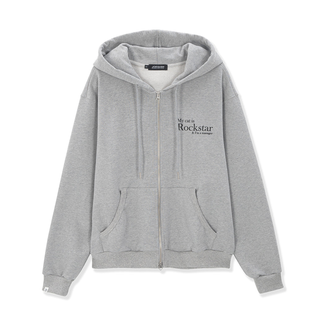 Smile Rockstar Hoodie Zip-Up (Grey/Black) – 60% - SIXTYPERCENT