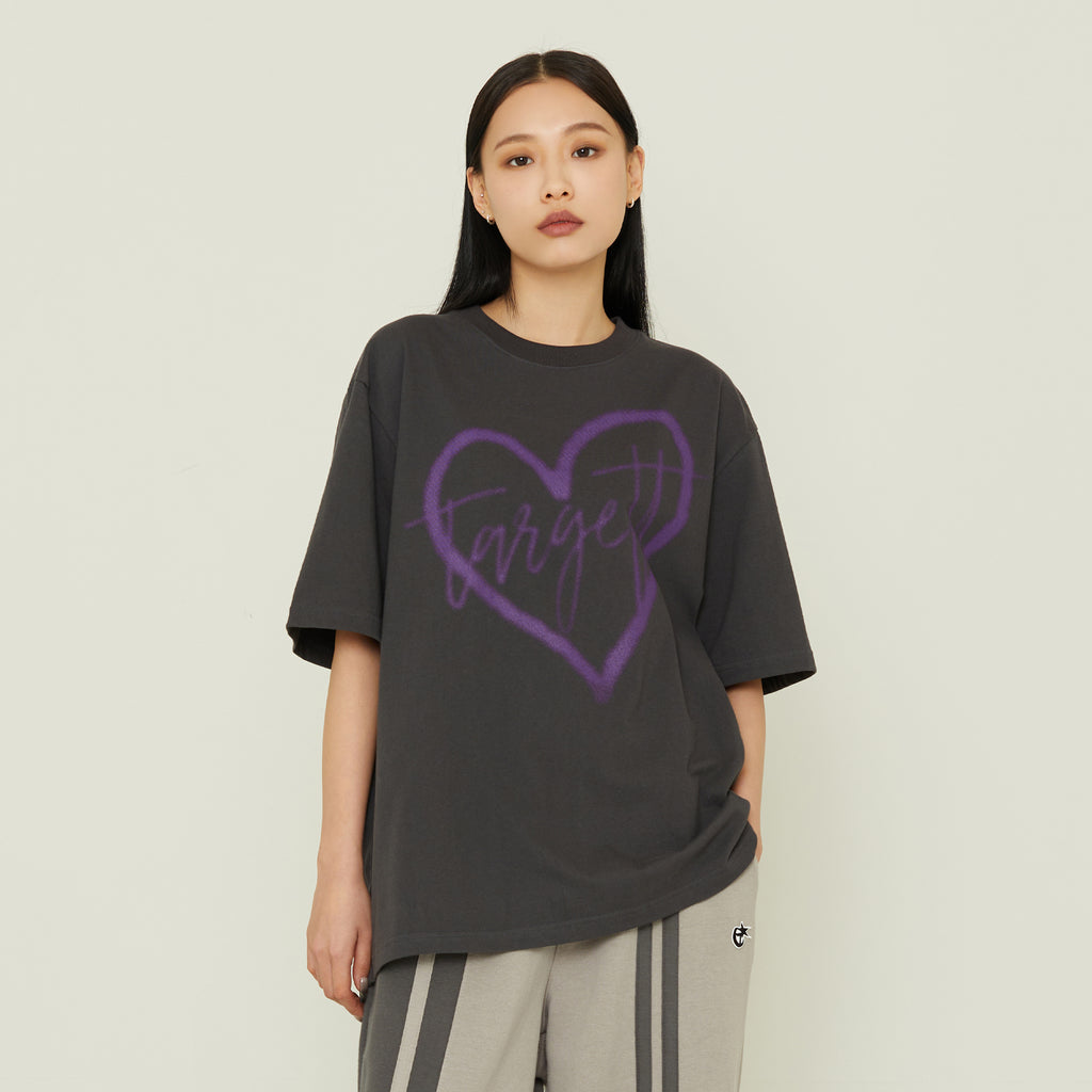 ハートロゴスプレーTシャツ / HEART LOGO SPRAY TEE SHIRT_CHARCOAL