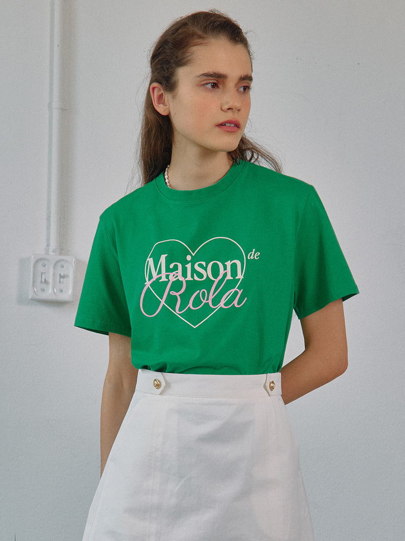 アウトラインメゾンデローラTシャツ / OUTLINE MAISON DE ROLA T-SHIRTS GREEN