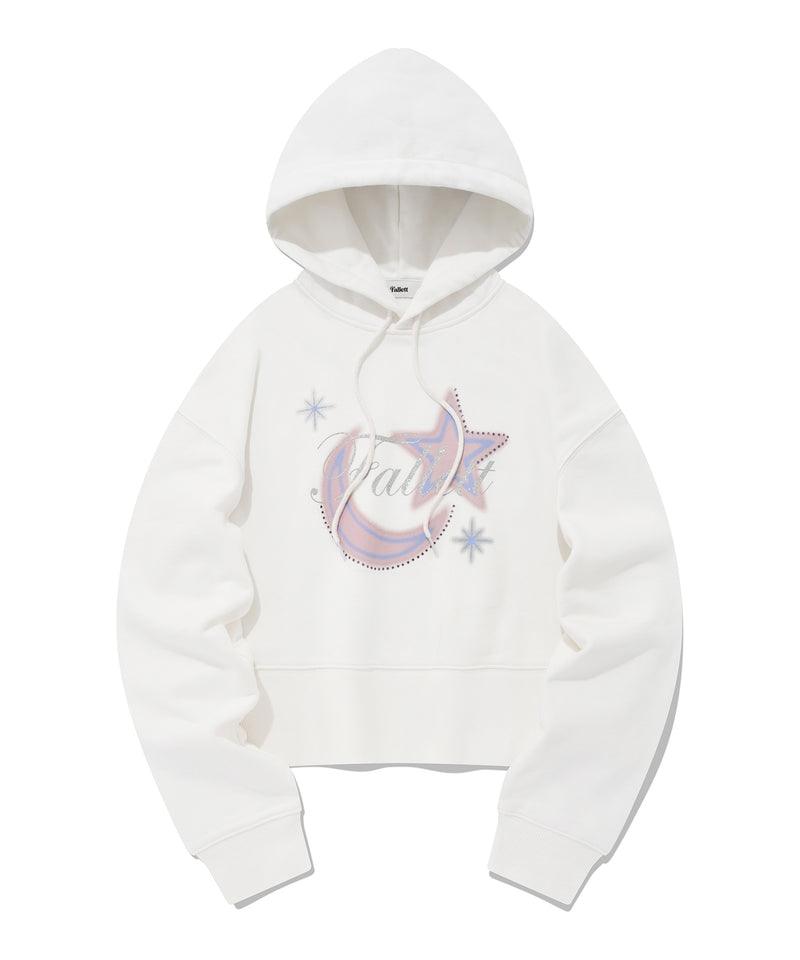 パーカー メンズグリッタールナクロップフーディ / GLITTER LUNA CROP HOODIE WHITE ...