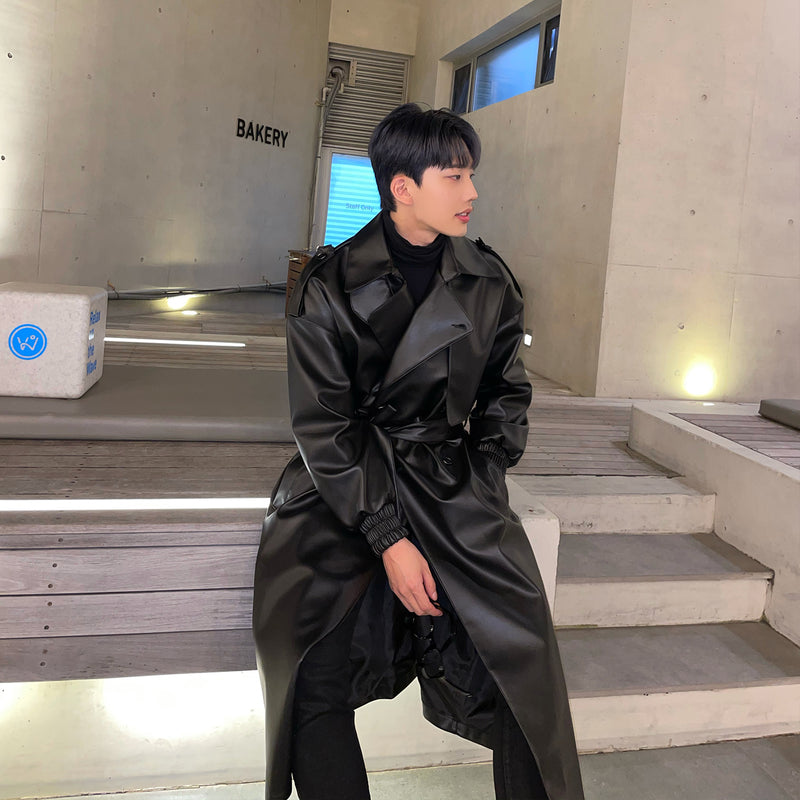6(ROKU)＞FAKE LEATHER TRENCH COAT/コート