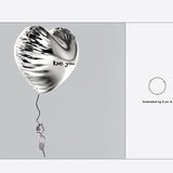 ハートシルバーバルーン４メッセージ/Heart Silver Balloon 4 Message