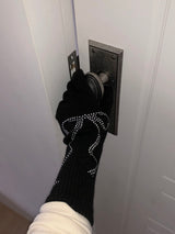 リボン グローブ / ribbon long gloves (black)