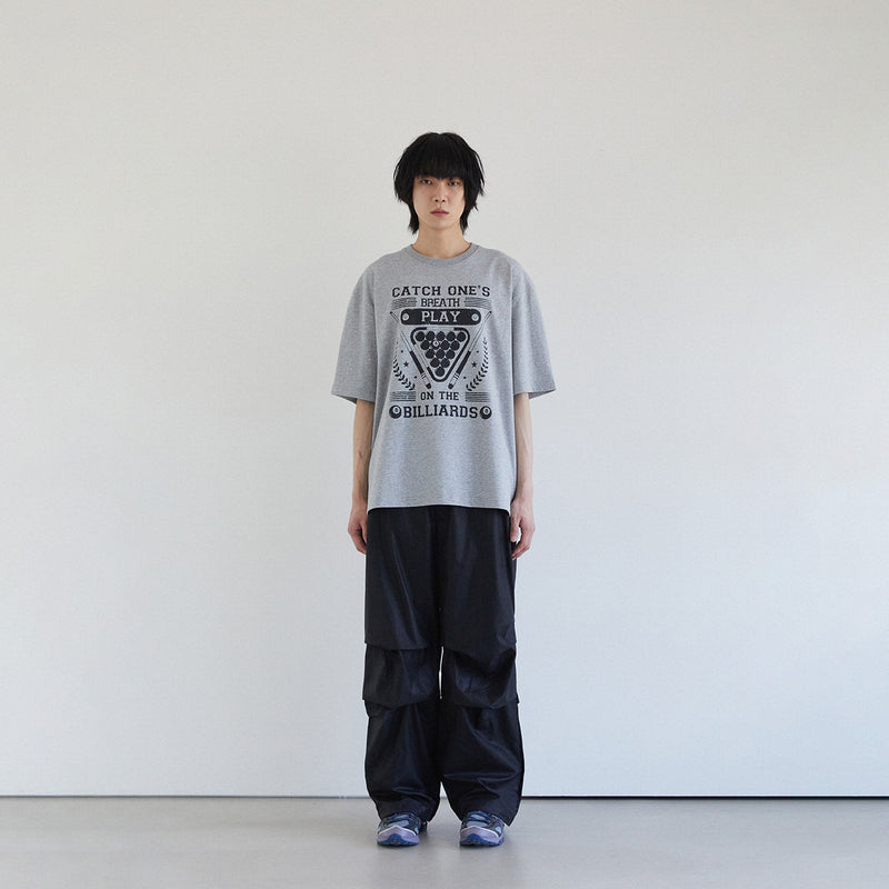 グロッシーコットンパラシュートパンツ / GLOSSY COTTON PARACHUTE PANTS (BLACK)JUAN HOMME/ {{  category }}