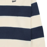 [UNISEX] Baseball logo embroidery striped collar knit