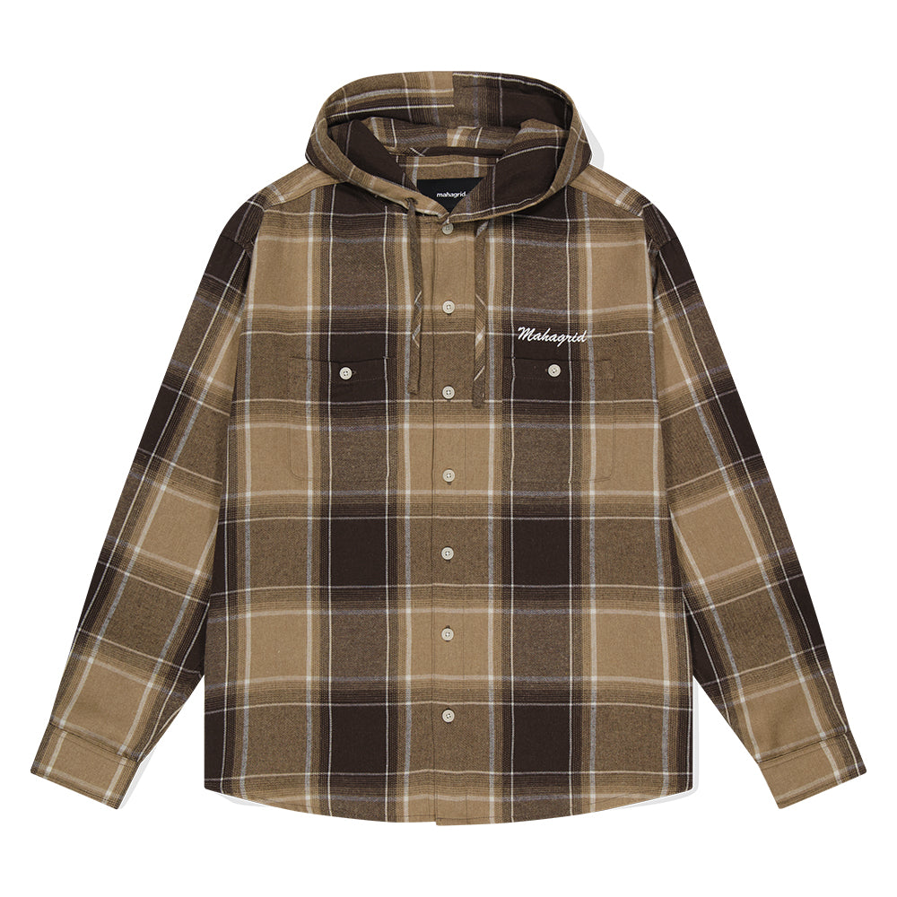 HOODED OMBRE CHECK SHIRT – 60% - SIXTYPERCENT