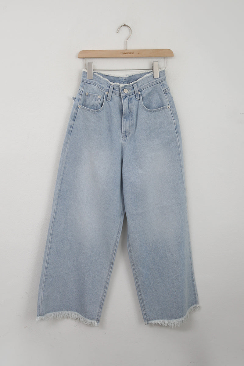 フリンジワイドデニムパンツ / FRINGE WIDE DENIM PANTS