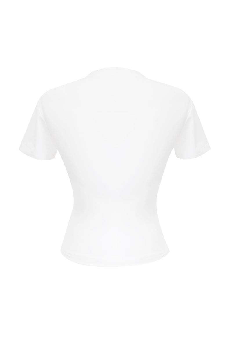 90sベアクロップスパンショートスリーブTシャツ/90s bear crop span short sleeve t-shirts (white)