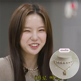 キティレイヤードパールチョーカー / Kitty Layered Pearl Choker Necklace -Gold ver. (Kep1er Yujin Necklace)