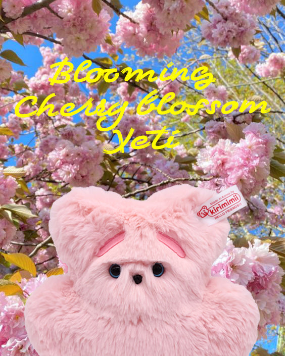 Cherry blossom Yeti Teddy bear(Handmade) (6691179102326)