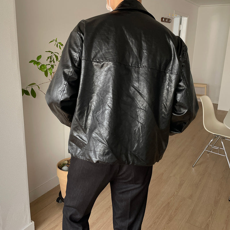 クラックレザージャケット / ASCLO Crack Leather Jacket – 60