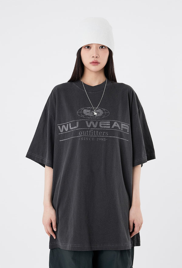 アウトフィットプリントピグメントTシャツ/Outfitters printing pigment t-shirt
