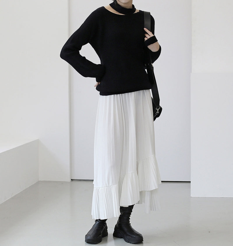アンバランスプリーツスカート / Ritten Unbalance Pleated Skirt – 60