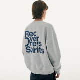 スローガンクルーネック / Slogan crew neck [white melange] – 60