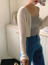 Cozy Crop Summer Pastel Beach Knit Cardigan (6 colors)