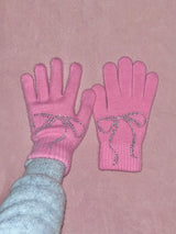 リボン グローブ / ribbon short gloves (pink)