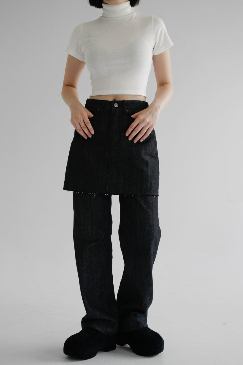 スカートレイヤードデニムパンツ / no.7713 Skirt Layered Denim Pants ...