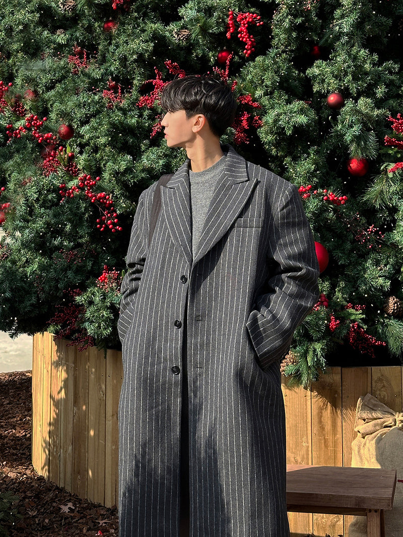 branche】power shoulder wool long coat - ロングコート