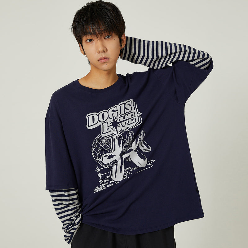 マジックバルーンドッグレイヤードロングスリーブTシャツ – 60