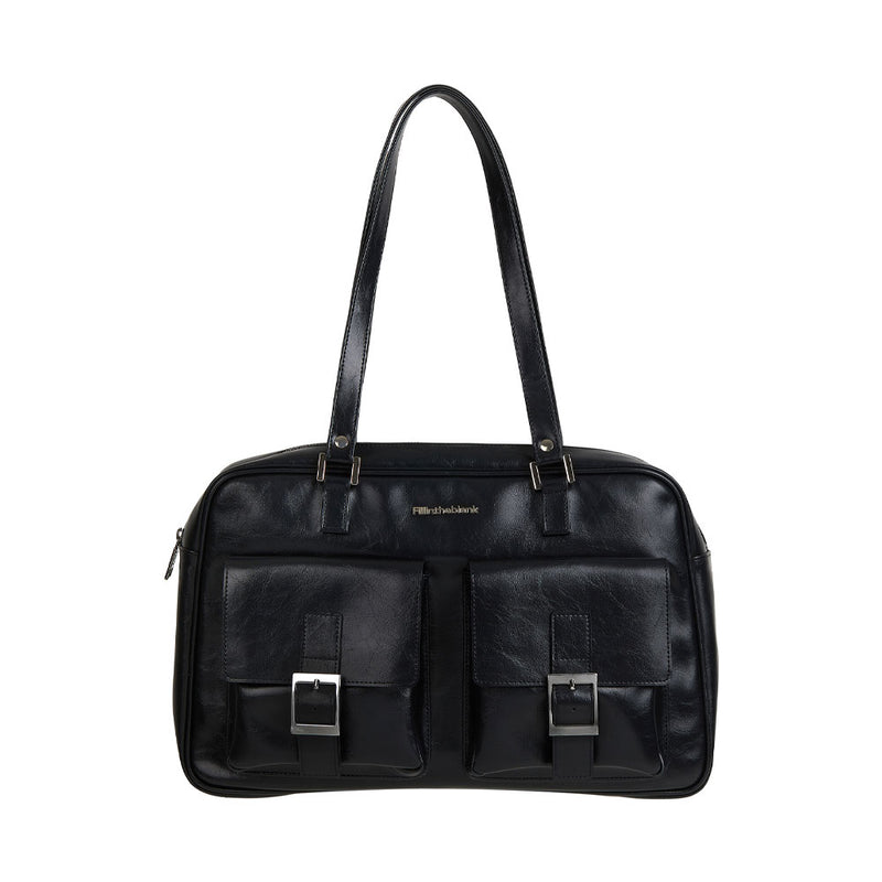 台形ポケットショルダーバッグ/Trapezoid PK Shoulder Bag (black ...