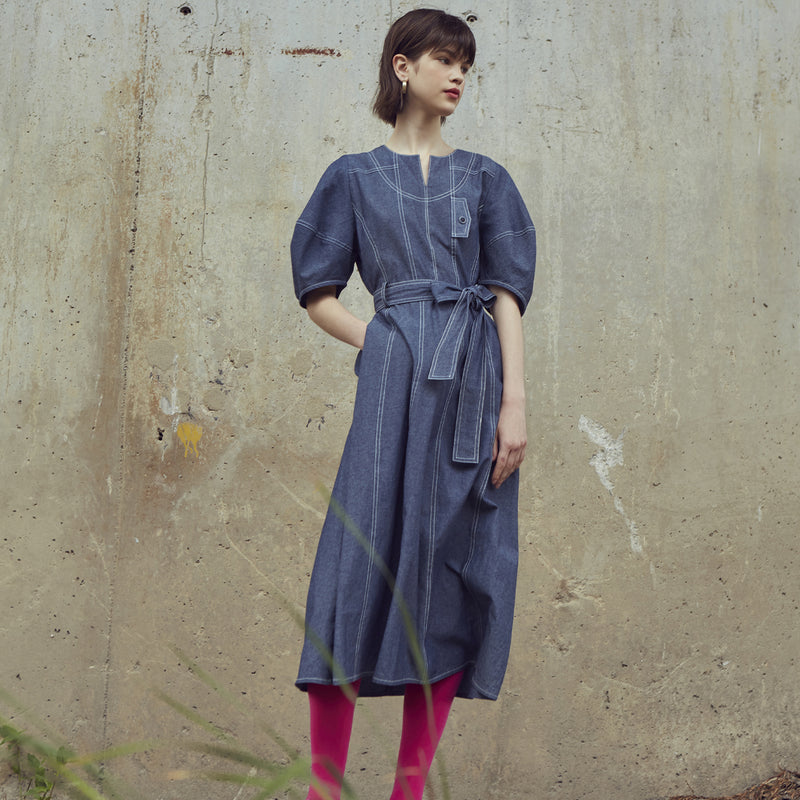 サマーデニムステッチドレス/[LINE] Summer Denim Stitch Dress – 60 ...