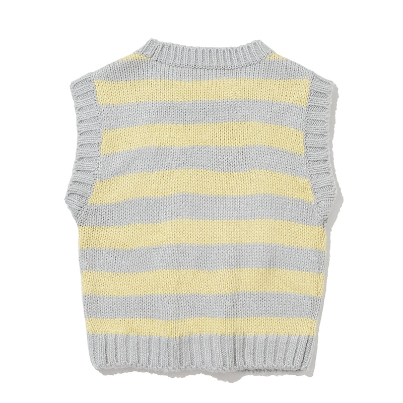 モヘアファジーストライプニットベスト/Mohair Fuzzy Stripe Knit Vest