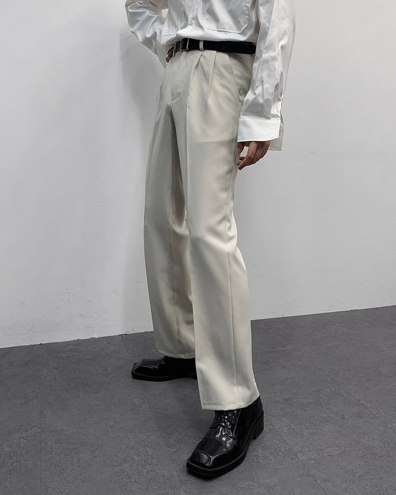 【COLOR iN ID】Two-tuck string slacks 