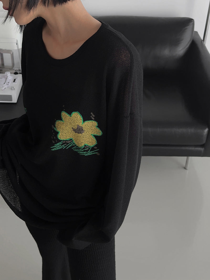 フラワーニットT / LAKE FL Flower Knit T (3color) – 60% - SIXTYPERCENT