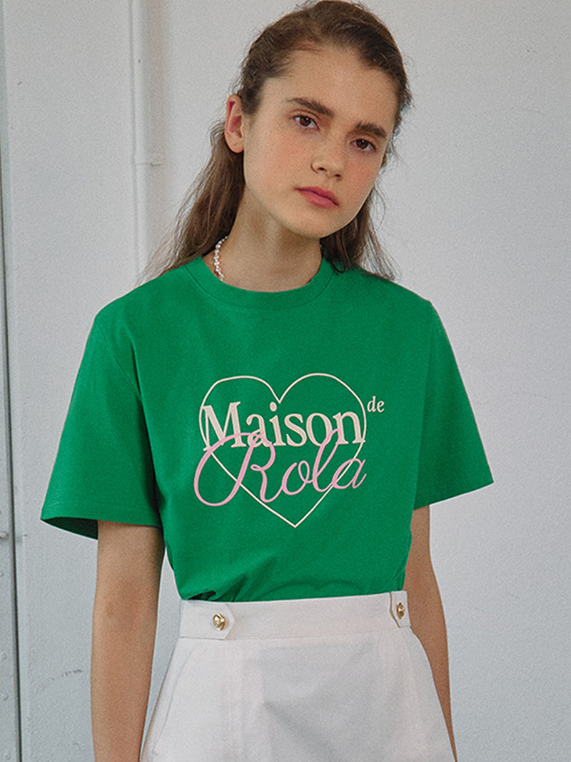 アウトラインメゾンデローラTシャツ / OUTLINE MAISON DE ROLA T-SHIRTS GREEN