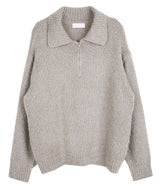 No.9887 M ブークレハーフジップニット/No.9887 M boucle half ZIP