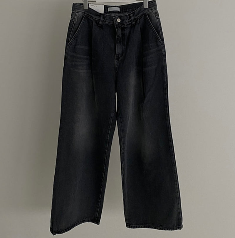 ルアワンタックワイドデニムパンツ/LUR ONETUCK WIDE DENIM PANTS