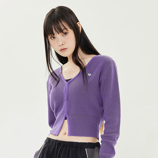 ツートーンクロップカーディガン / TWO TONE CROP CARDIGAN_PURPLE