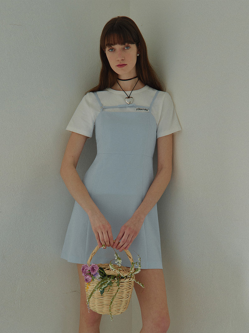 ローラーリボンミニワンピース/ROLA RIBBON MINI ONE-PIECE LIGHT BLUE