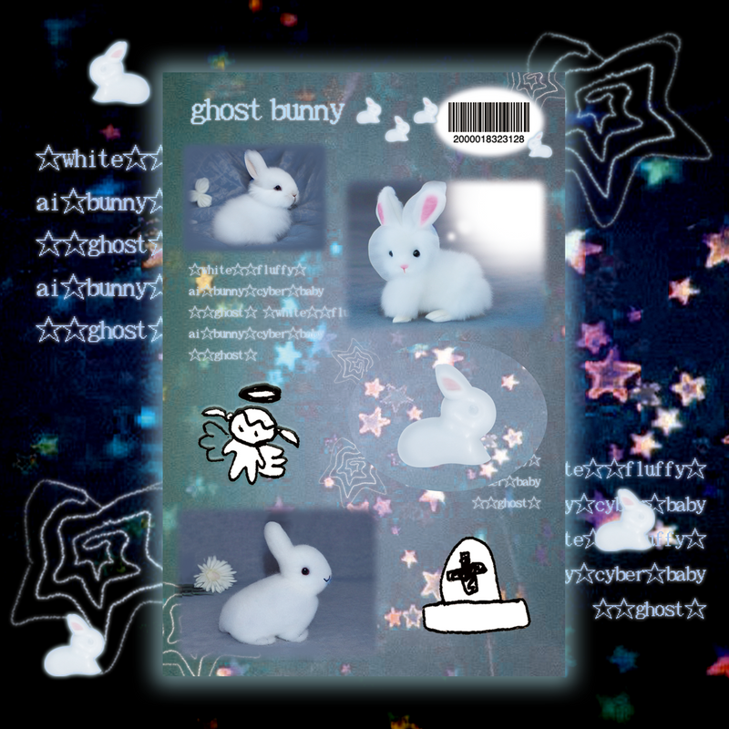 ghost bunny sticker set (3pcs)