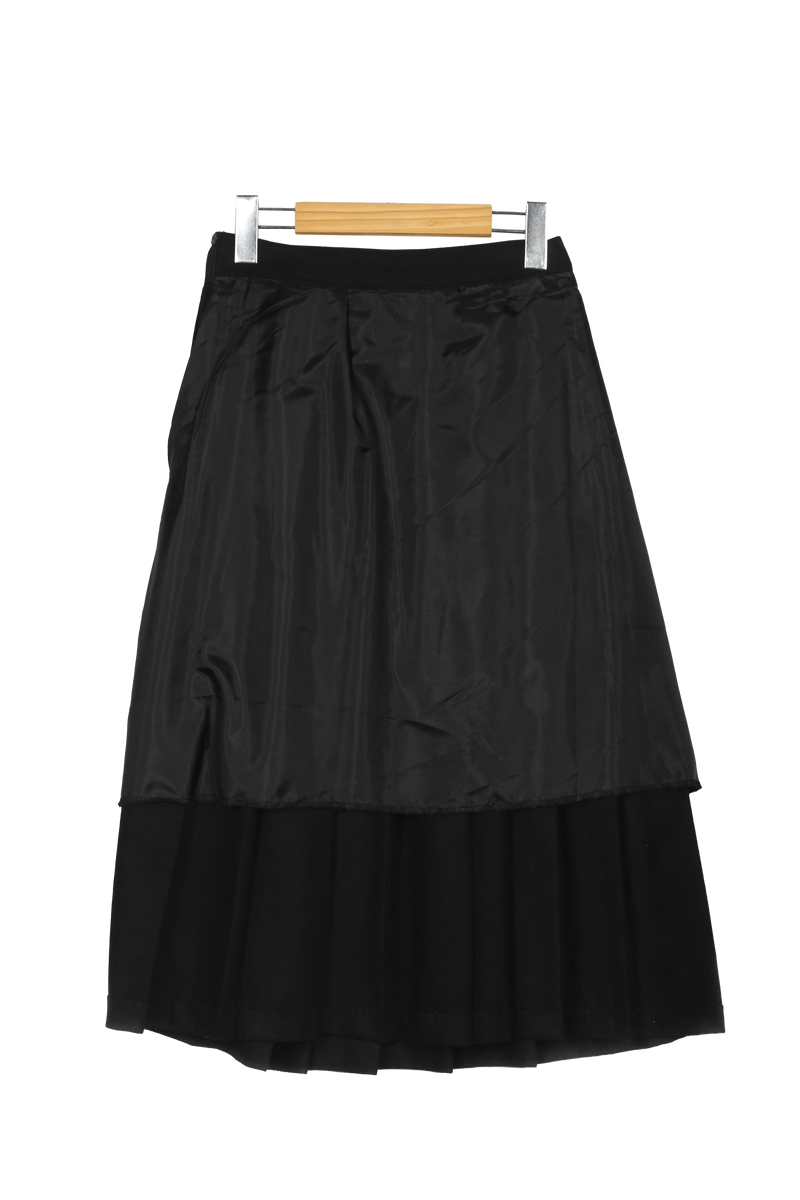 Jake Wool Bizzo Buckle Pleats Winter Long Skirt (2 colors)