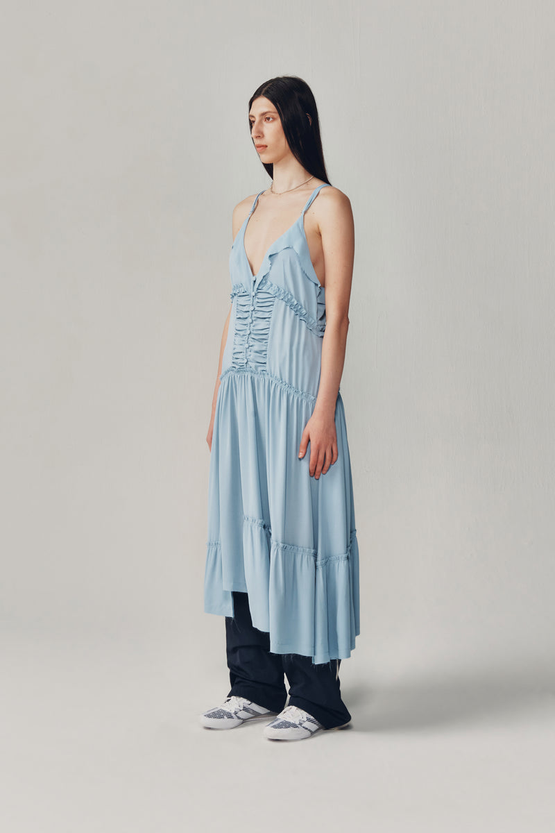 シアーシャーリングスリップドレス/SHEER SHIRRING SLIP DRESS [LIGHT