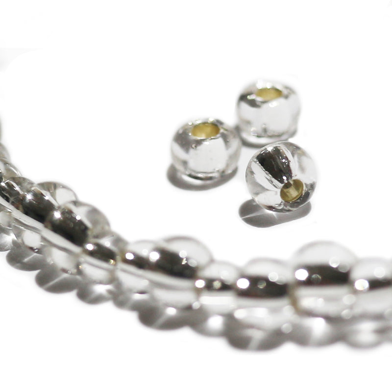 SILVER TIP CLEAR BALL NECKLACE