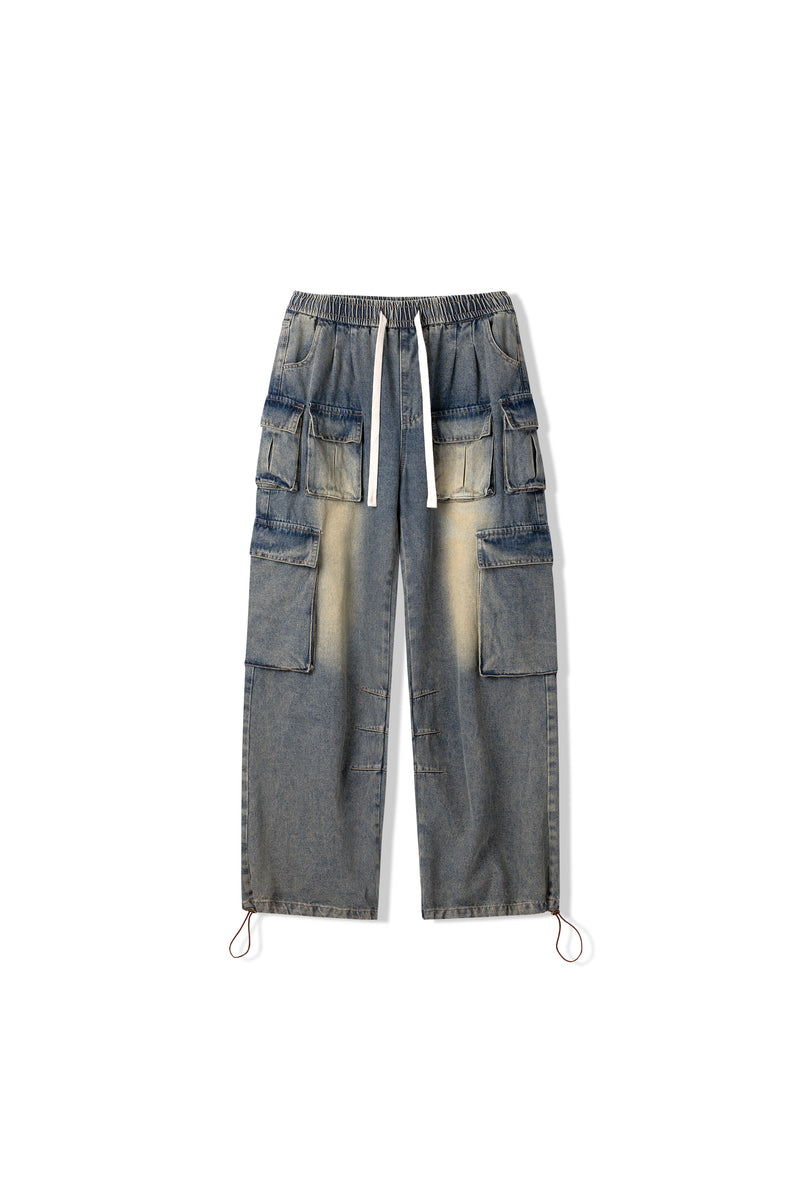 Washed Straight Multi-Pocket Jeans – Copping Zone