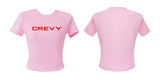 ロゴクロップスパンショートスリーブTシャツ/crevy logo crop spandex short sleeve tee (light pink)