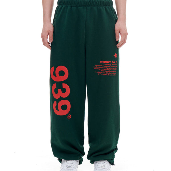 939ロゴスウェットパンツ/939 LOGO SWEAT PANTS (DEEP GREEN) – 60