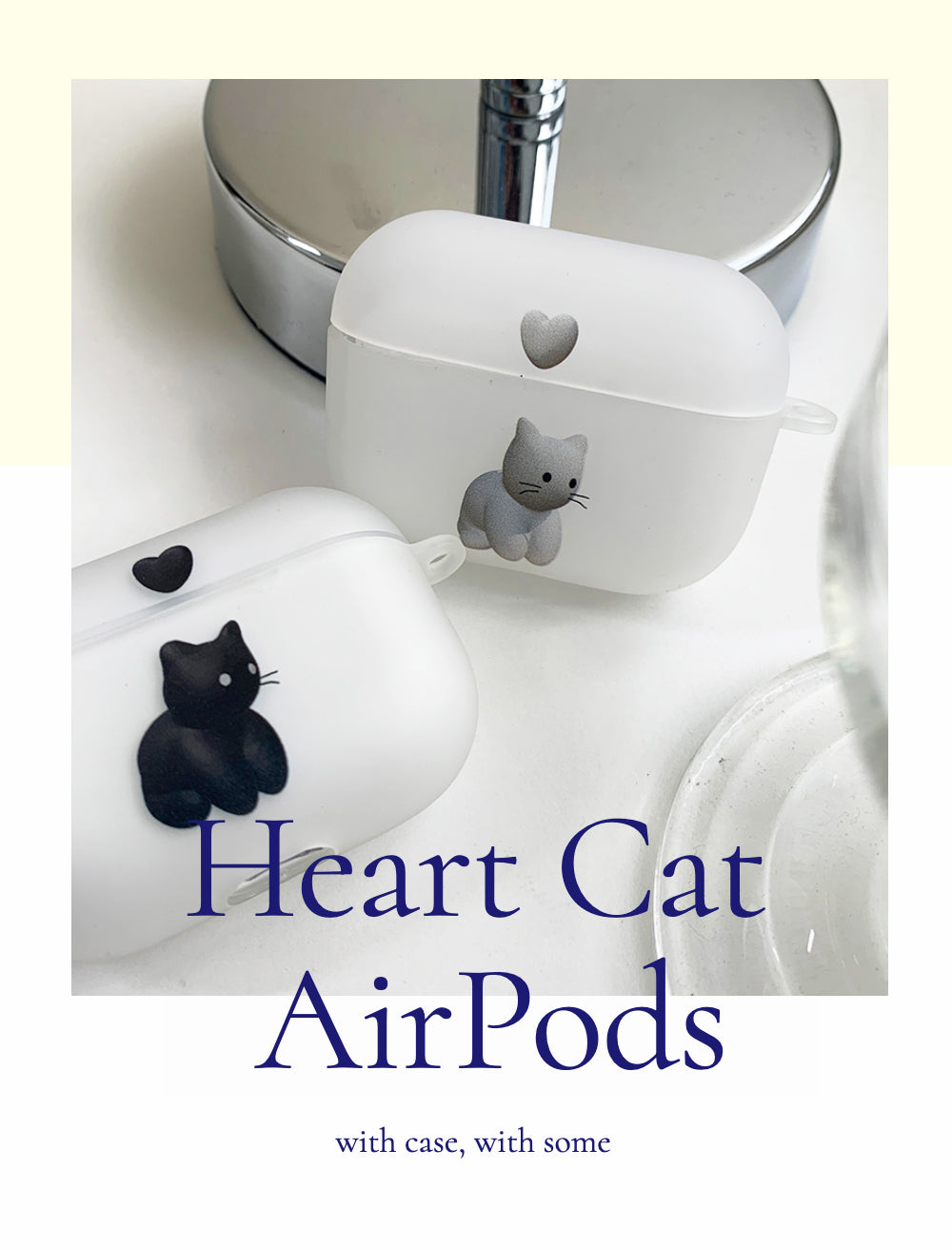 ハートキャットAirPodsケース/Heart cat AirPods Case – 60