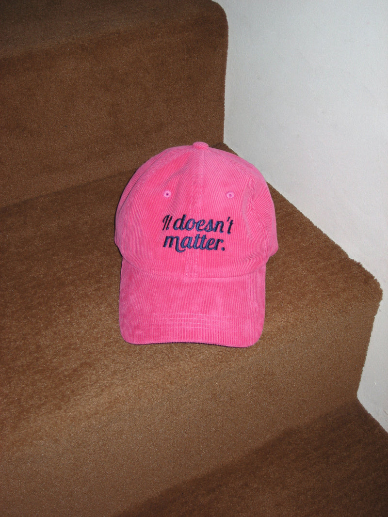 Corduroy logo ball cap (Hot pink)