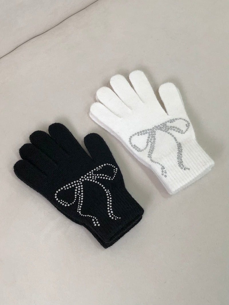 リボン グローブ / ribbon short gloves (black)