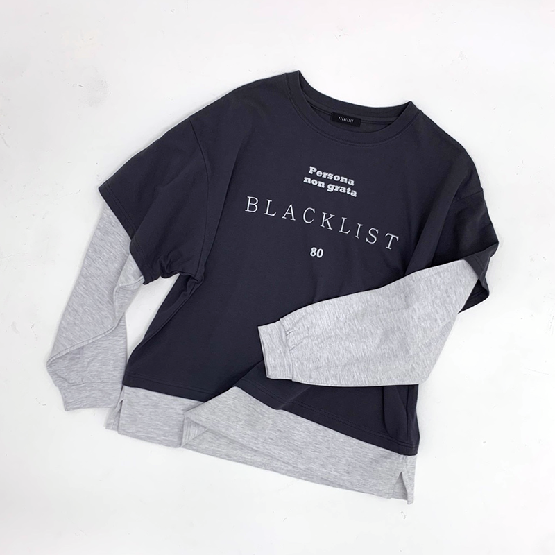 ブラックリストレタリングレイヤードTシャツ – 60% - SIXTYPERCENT